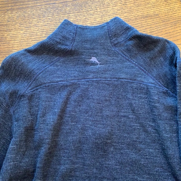 Tommy Bahama - 1/2 zip sweater grey reversible - Picture 4 of 5